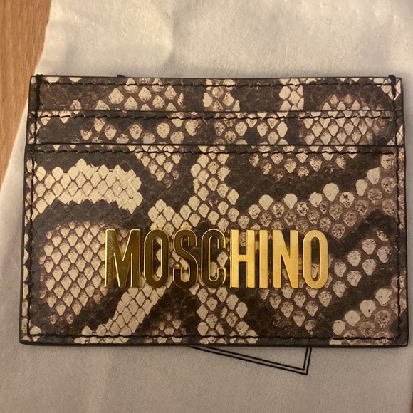 Moschino Snake- Embossed Leather Cardholder Wallet - Picture 2 of 8